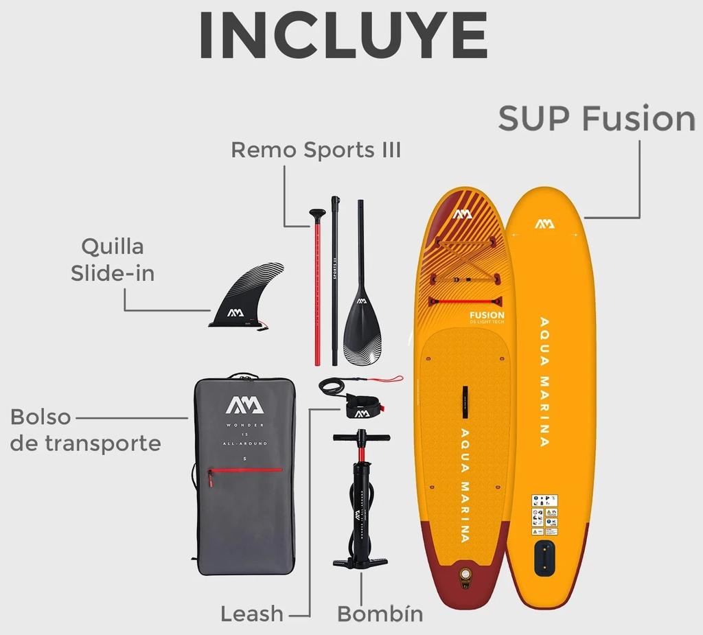 Miniatura Stand Up Paddle Sup Fusion 10’10” - Color: Naranjo