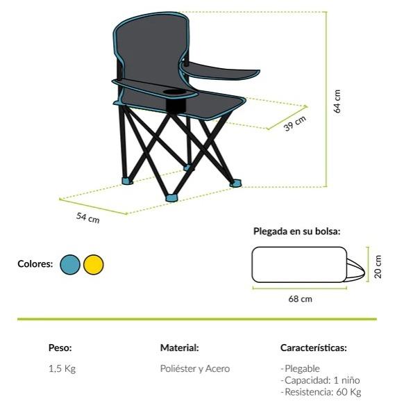 Miniatura Silla De Camping Niños Chaitén - Color: Celeste