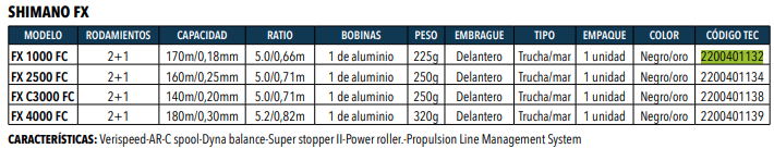 Carrete Shimano Fx  -