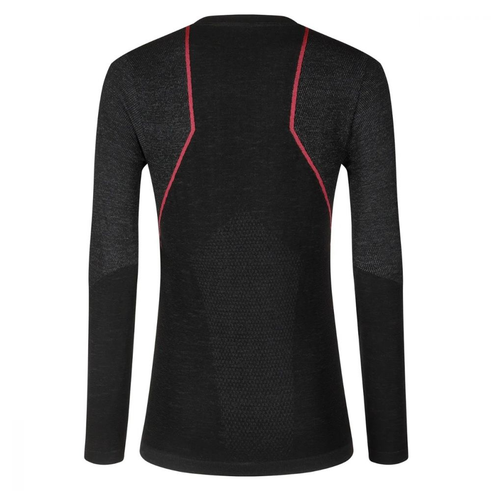 Wool40 Aero Longsleeve Mujer - Color: Negro/Rojo