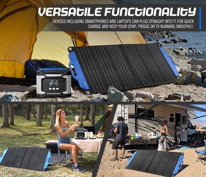 Panel Solar Plegable Ligero Portatil100w  - Color: Negro