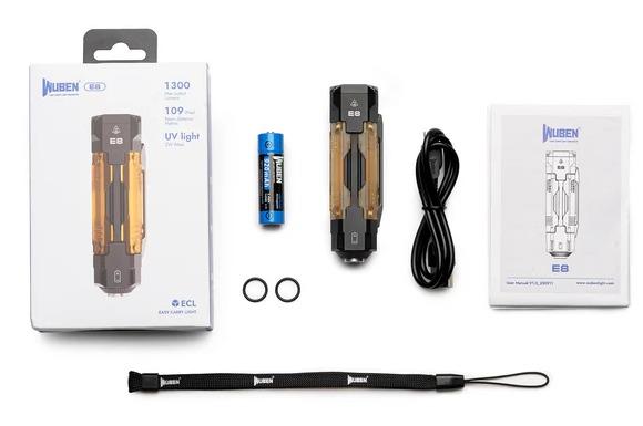 Miniatura Linterna Recargable E8 1300 Lumens  - Color: Negro