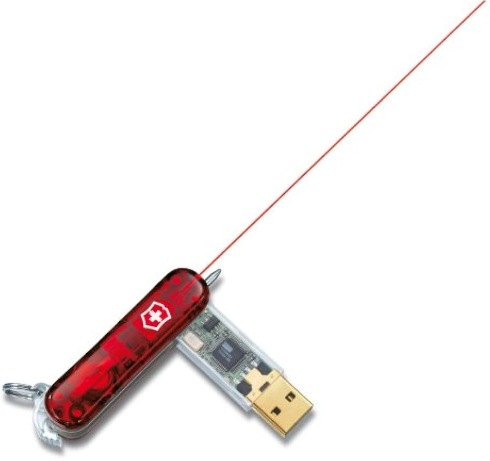 Navaja Swissmemory Laser 1 GB con Laser - Color: Rojo Transparente
