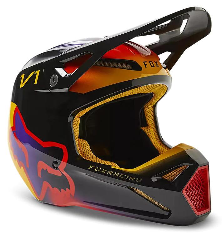 Casco Moto V1 Toxsyk  - Talla: S, Color: Negro - Amarillo
