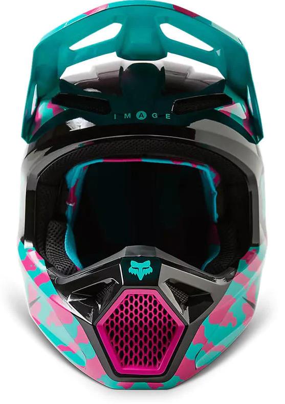 Miniatura Casco Moto V1 Nuklr  - Color: Celeste