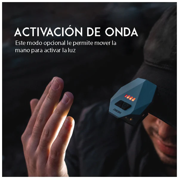 Linterna de Gorra Led Einstein Cap Light 50 Lumenes Recargable - Color: Gris