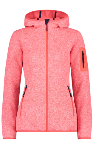 Polar Mujer Fix Hood - Color: Red Fluo-Bianco