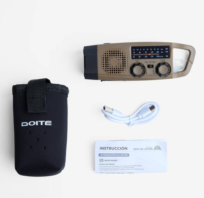 Miniatura Radio Emergencia Con Linterna Signal  - Color: Beige/Negro