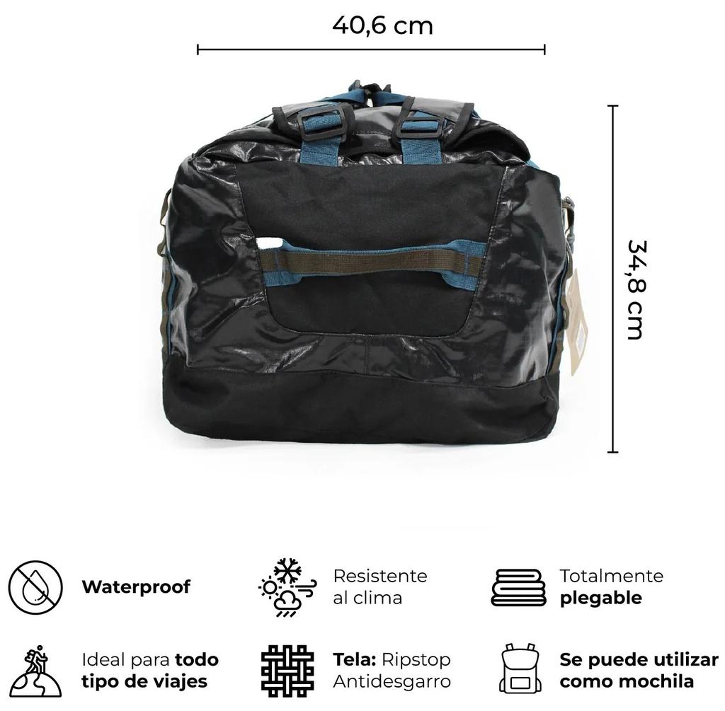 Miniatura Bolso Mochila Impermeable 80L - Color: Negro