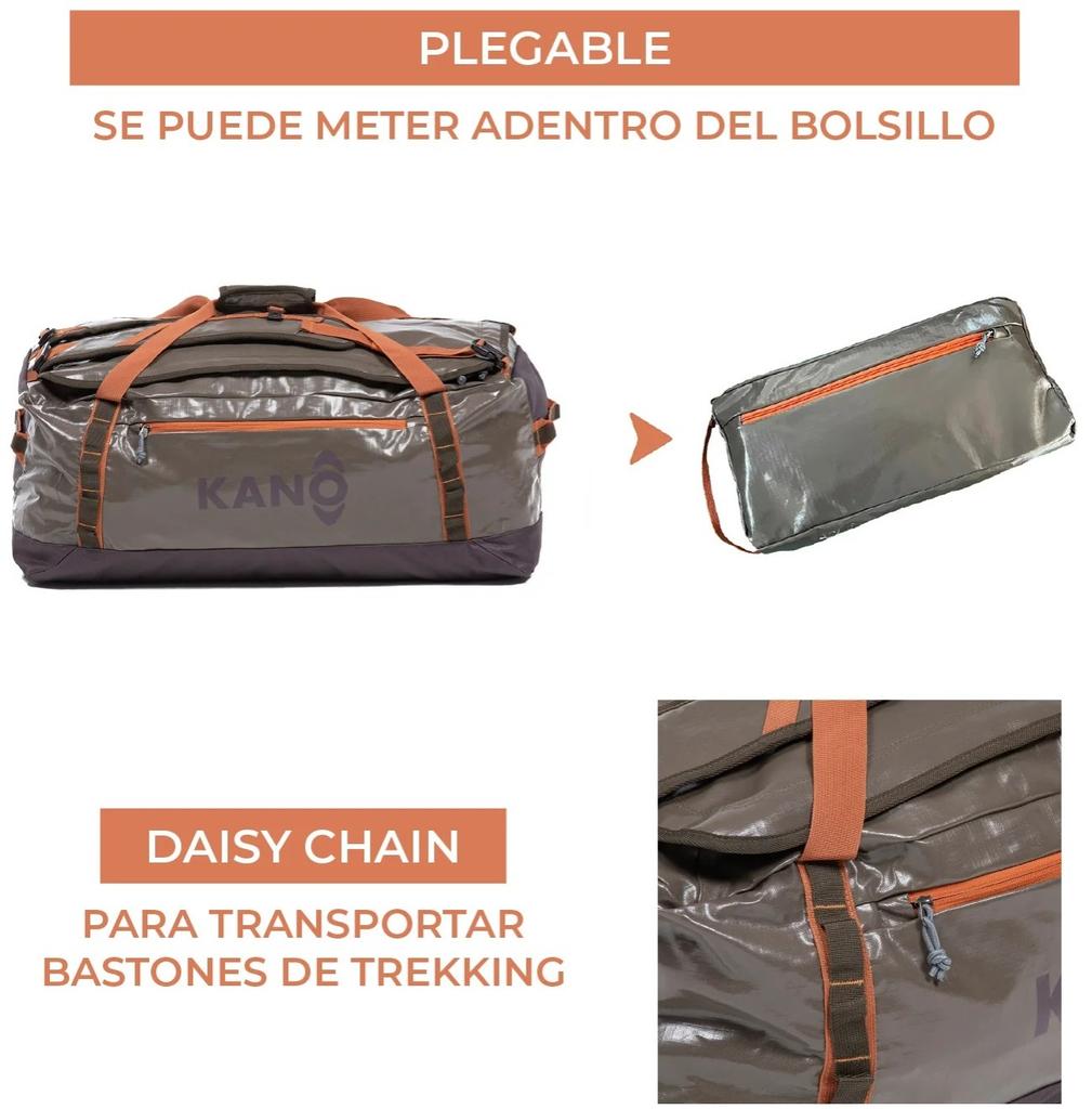 Miniatura Bolso Mochila Impermeable 80L - Color: Café