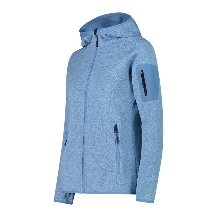 Polar Mujer Mélange Knit-Tech hooded Heavy - Color: Niagara-B. Blue