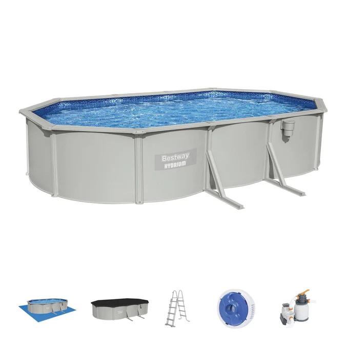 Miniatura Piscina Hydrium™ 6.10m x 3.60m x 1.20m Oval Pool Set - Color: Gris