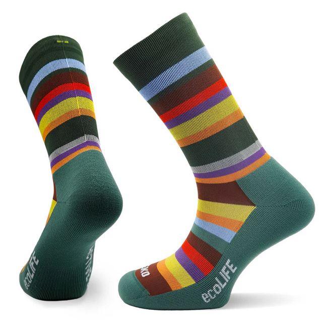 Calcetines Ecolife Saturn Acolchado Ligero 2.0 - Color: Verde/Multicolor