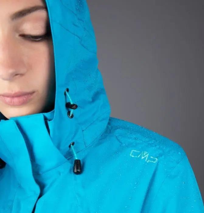 Miniatura Chaqueta Mujer Impermeable con Gorro Desmontable - Color: Celeste