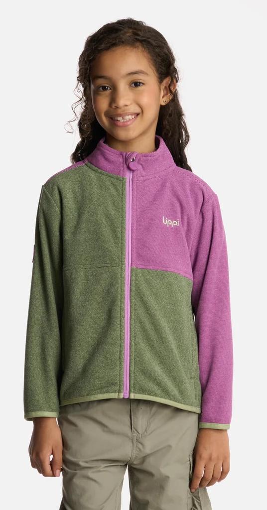 Miniatura Polerón Niña Stripes Nano-F Full Zip - Color: Verde-Morado