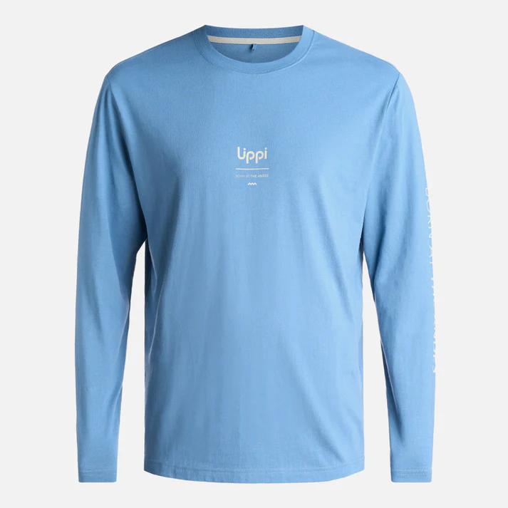 Polera Hombre Logo Lippi Long Sleeve T-Shirt  - Color: Azul Grisaceo