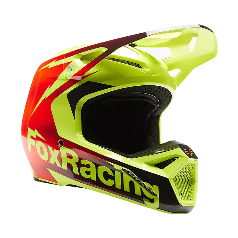 Miniatura Casco Moto V1 Statk - Color: Amarillo-Rojo