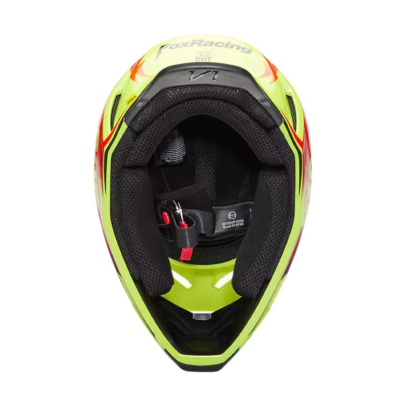 Miniatura Casco Moto V1 Statk - Color: Amarillo-Rojo