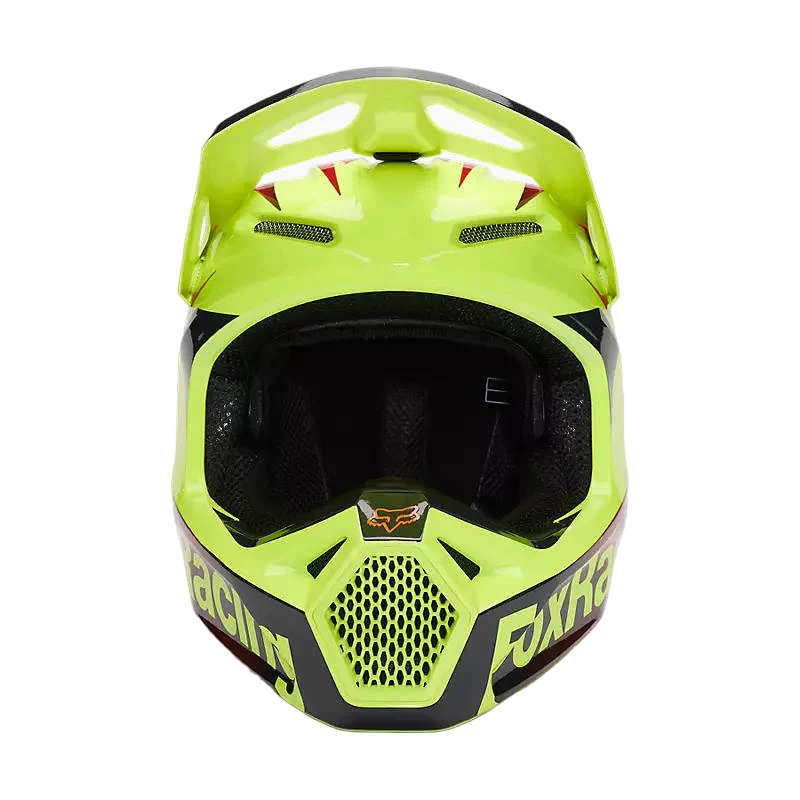Miniatura Casco Moto V1 Statk - Color: Amarillo-Rojo