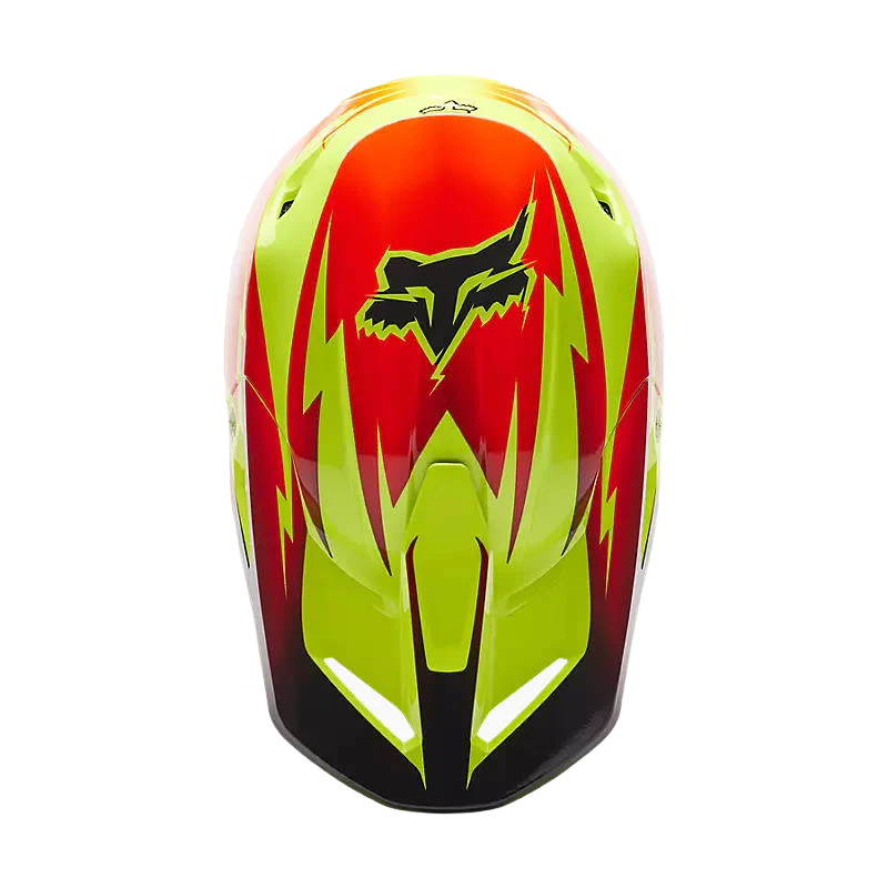 Miniatura Casco Moto V1 Statk - Color: Amarillo-Rojo