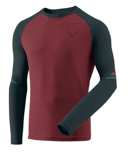 Polera Hombre Manga Larga Alpine Pro - Color: Bordo/Negro