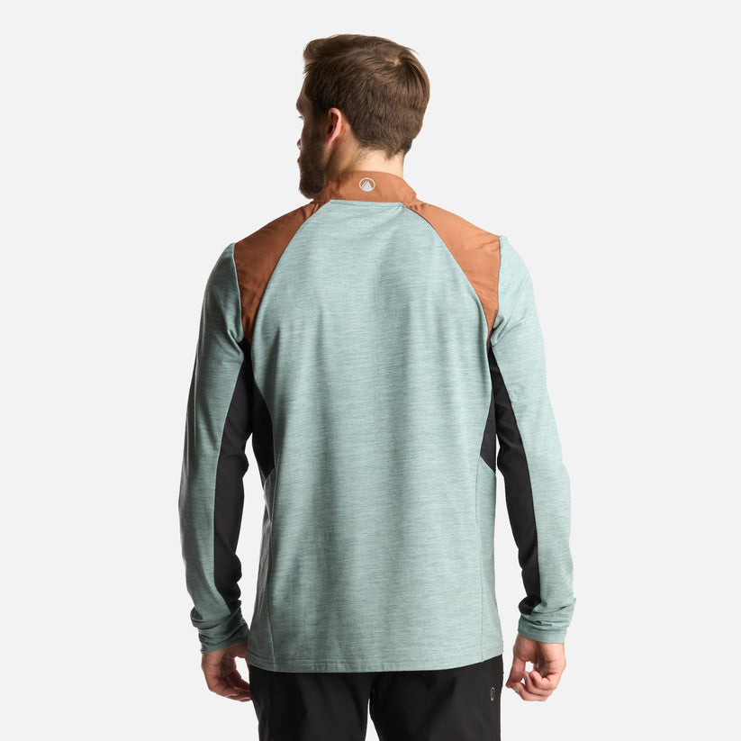 Miniatura Poleron Hombre Egger 1/4 Zip Melange - Color: Jade