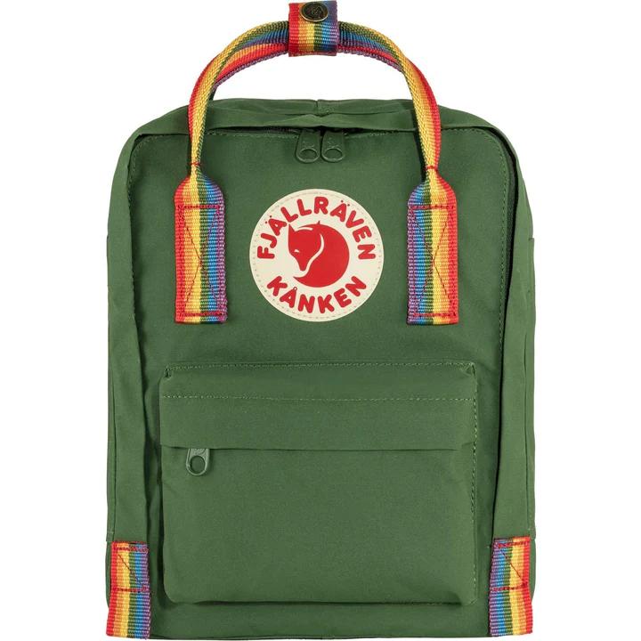 Miniatura Mochila Kanken Rainbow Mini - Color: SPRUCE GREEN-RAINBOW