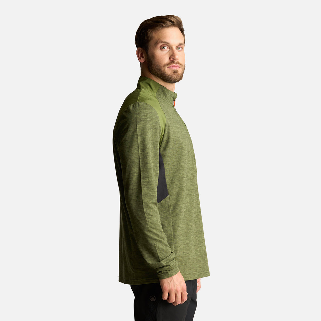 Miniatura Poleron Hombre Egger 1/4 Zip Melange - Color: Verde