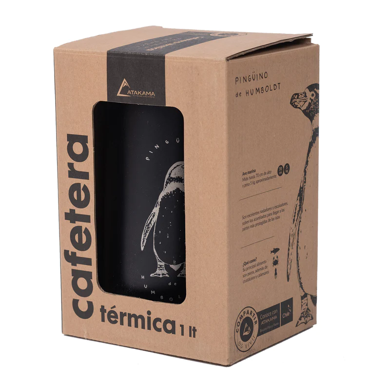 Cafetera Francesa Térmica Pingüino de Humboldt 1 Lt - Color: Negro, Formato: 1 L
