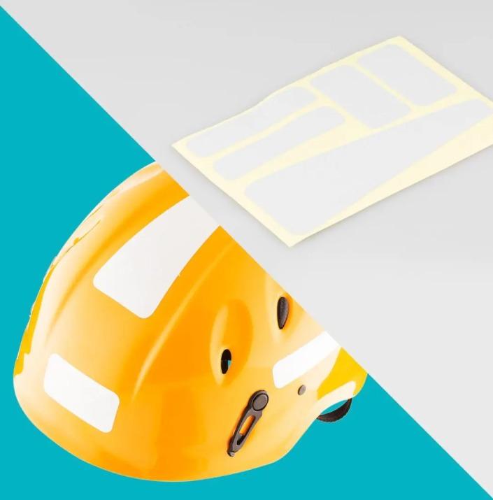 Adhesivos reflectantes alta visibilidad para cascos