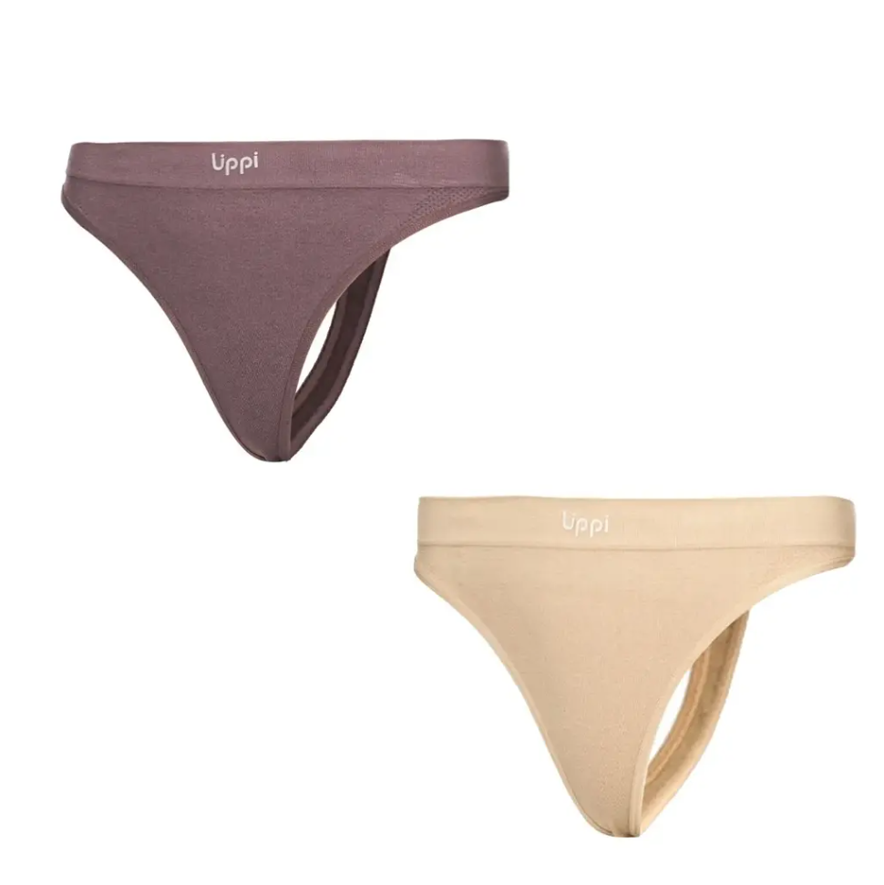 Ropa Interior Mujer Pack Skintec Sport Thong - Color: Malva y Beige