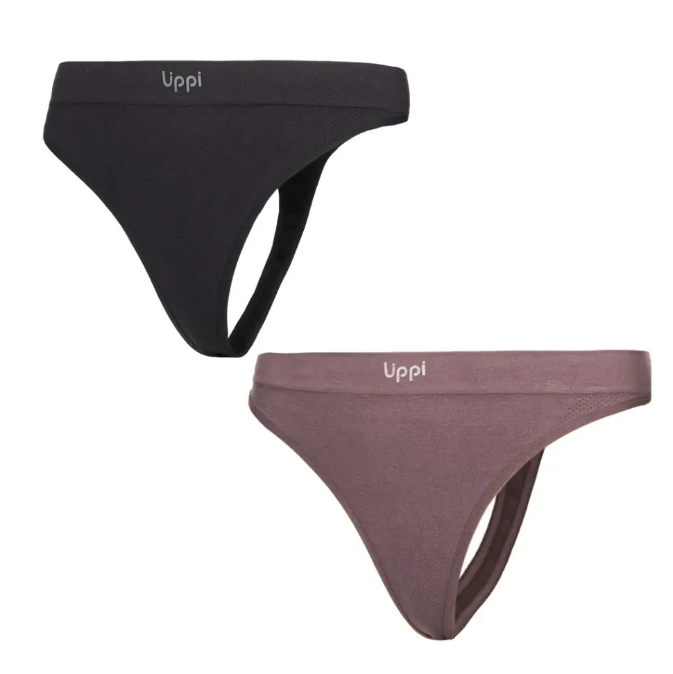 Miniatura Ropa Interior Mujer Pack Skintec Sport Thong - Color: Grafito y Malva