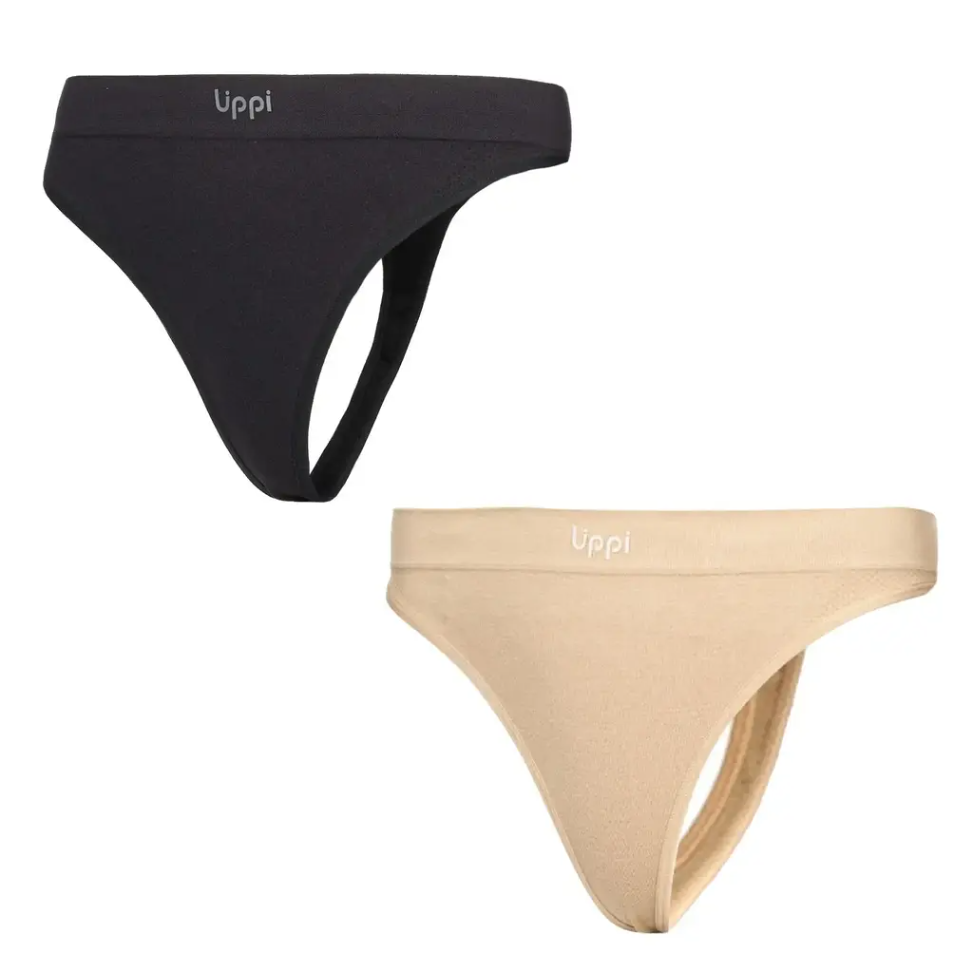 Miniatura Ropa Interior Mujer Pack Skintec Sport Thong - Color: Grafito y Beige