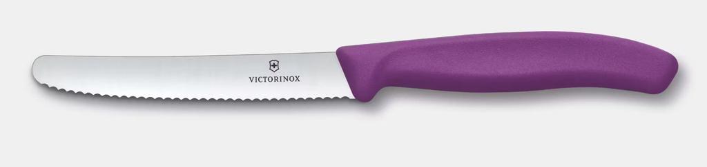 Miniatura Cuchillo para tomate y de mesa Swiss Classic - Color: Morado