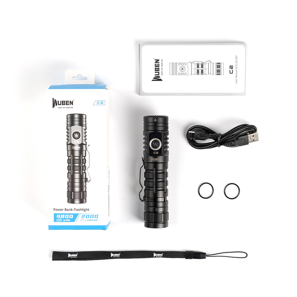 Miniatura Linterna Led Recargable De Largo Alcance C2 2000 Lumens -