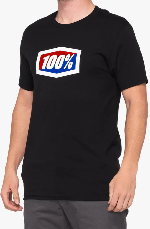Polera Hombre logo 100% Icon Manga Corta - Color: Azul-Rojo
