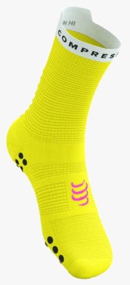 Pro Racing Socks RUN HIGH V4.0  - Color: Amarillo-Blanco