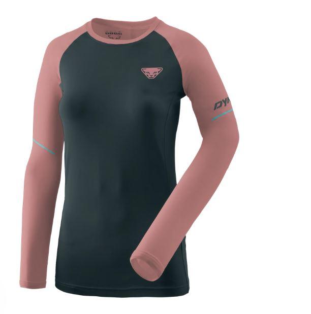 Polera Mujer Manga Larga Alpine Pro - Color: Rosa/Gris