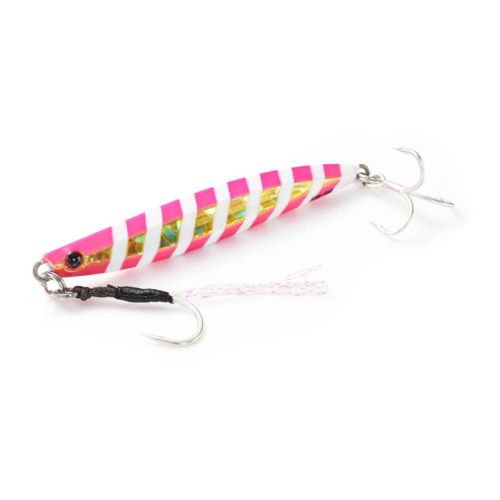 Jig Metal Effect Stay Fall 10g  - Color: Rosado Blanco Dorado