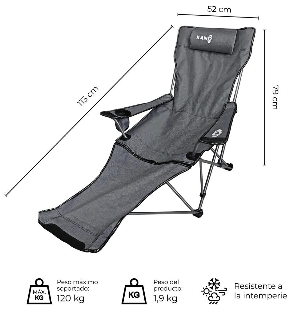 Miniatura Silla Plegable Con Apoya Pies Cujas  - Color: Gris