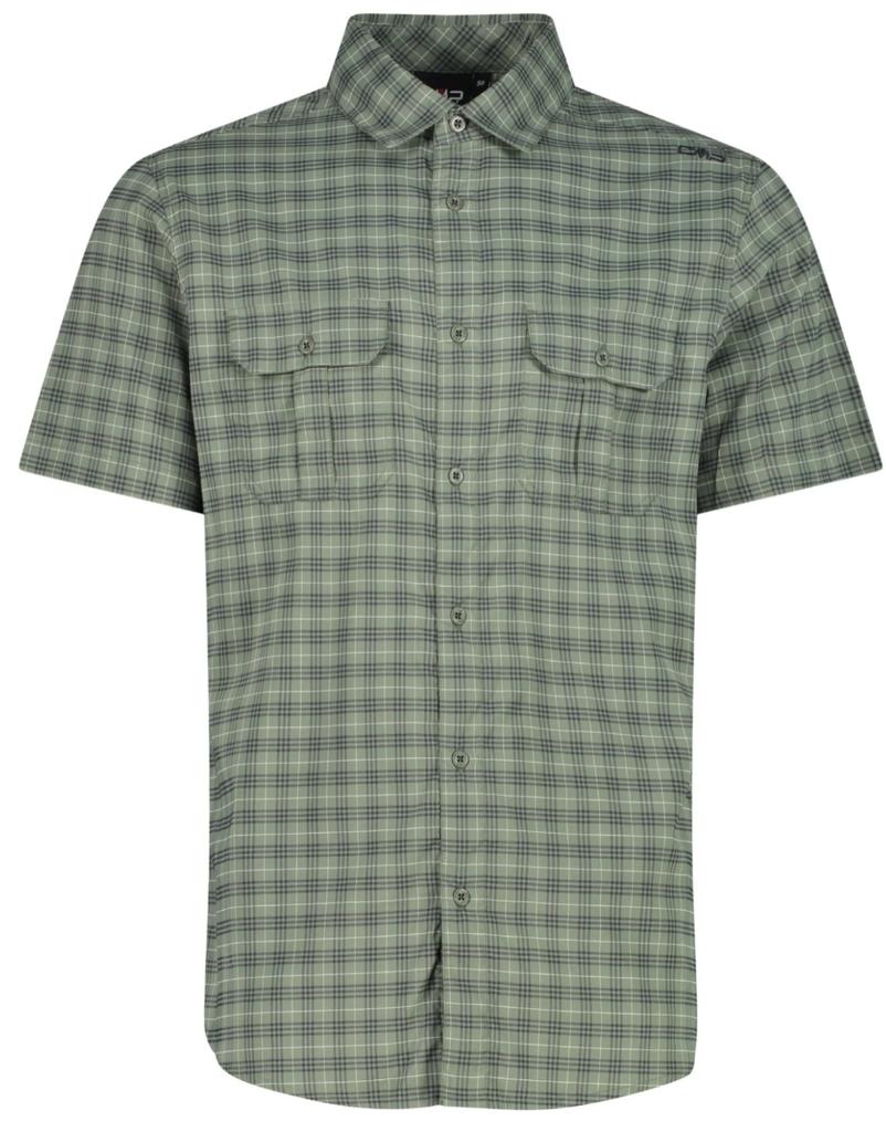 Miniatura Camisa Hombre Manga Corta Elasticada - Color: Gris Cuadros