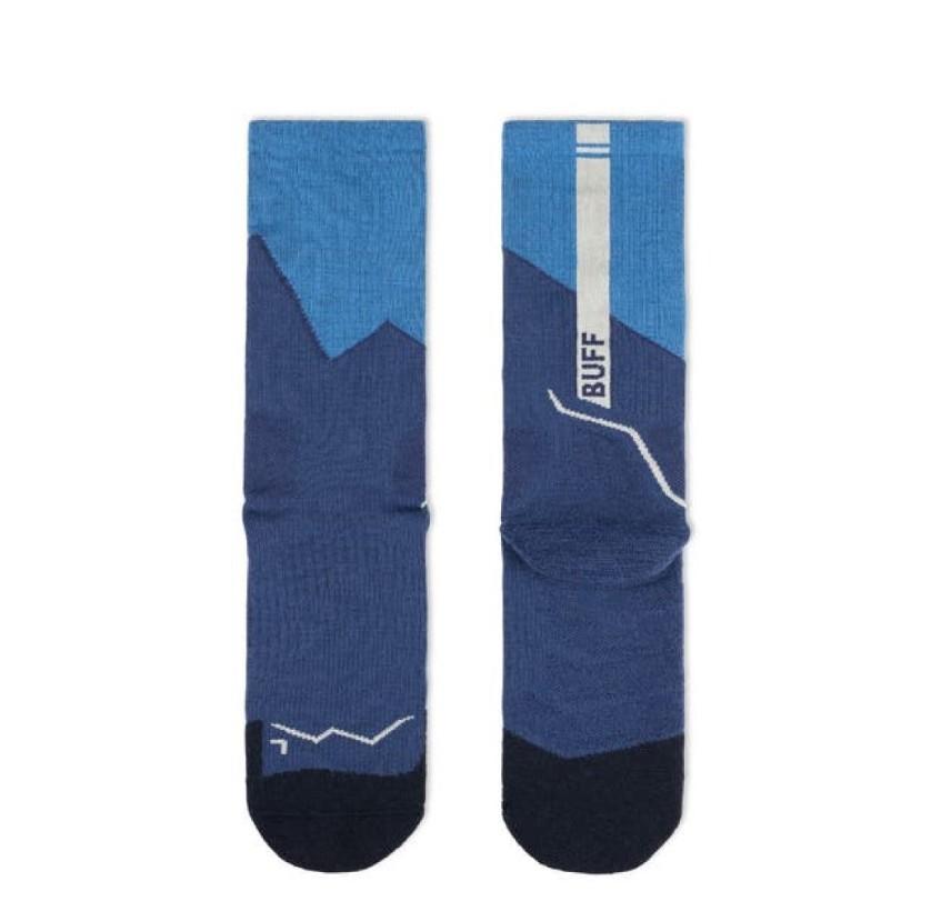 Miniatura Calcetines Lana Merino Grosor Medio, Caña Media - Color: Azul