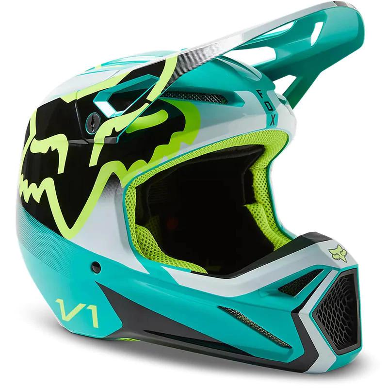 Casco Moto V1 Leed  - Color: Celeste