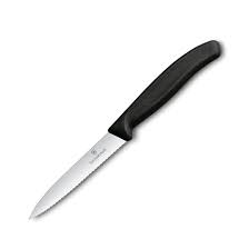 Cuchillo Verdura Dentado Hoja Recta Nylon 8 cm - Color: Negro