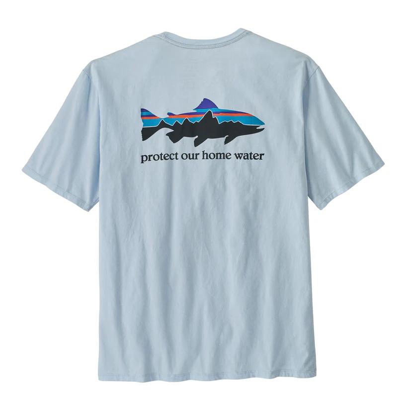 Polera Hombre Home Water Trout Organic T-Shirt - Color: Celeste