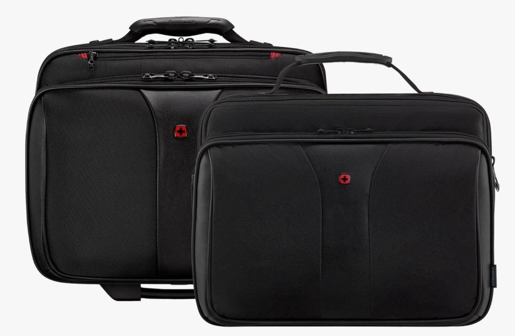 Miniatura Maleta con ruedas y bolso para portátil de 17 pulgadas a juego. - Color: Negro