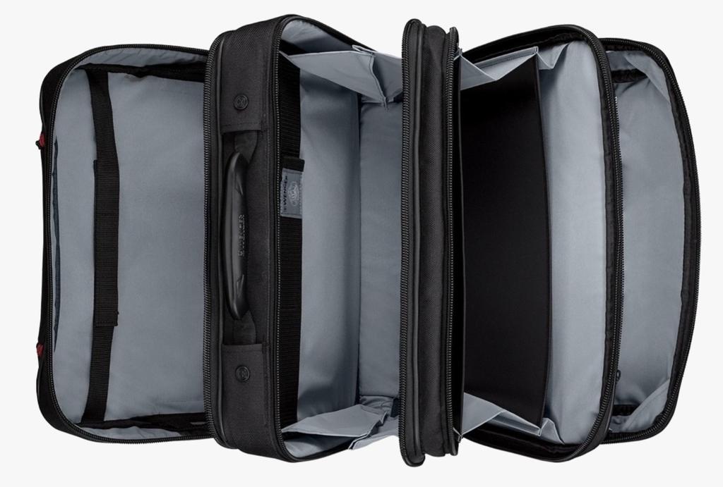 Miniatura Maleta con ruedas y bolso para portátil de 17 pulgadas a juego. - Color: Negro