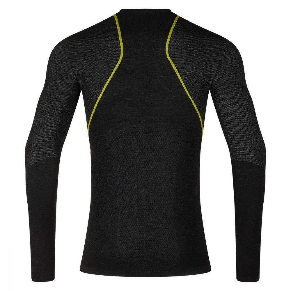 Wool40 Aero Longsleeve Hombre - Color: Negro/Amarillo