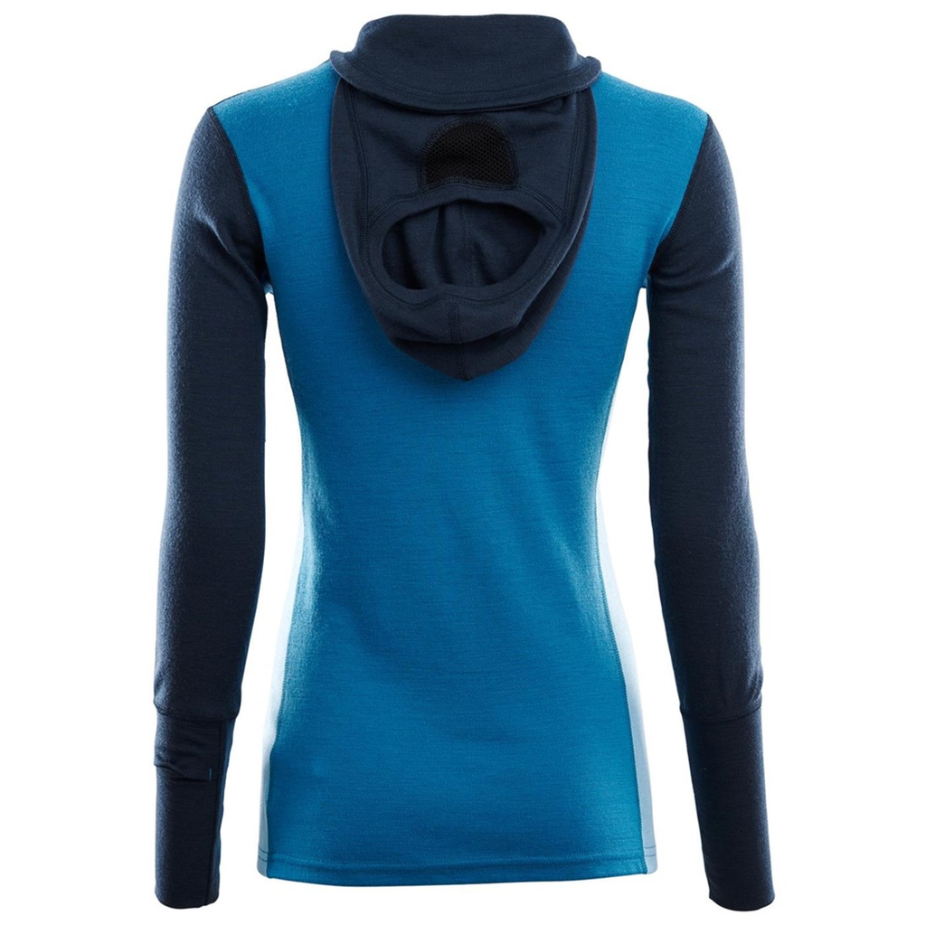 Miniatura Primera Capa Mujer Warmwool HoodSweater W/Zip - Talla: S, Color: Azul