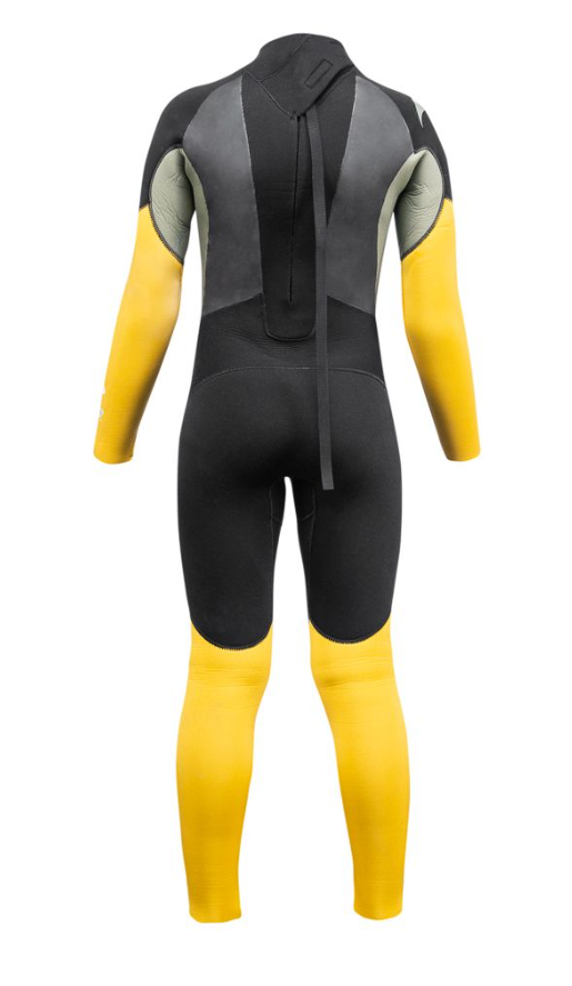 ​Traje De Agua Para Niño Y Niña Neopreno G2 5/4  - Color: Negro-Amarillo